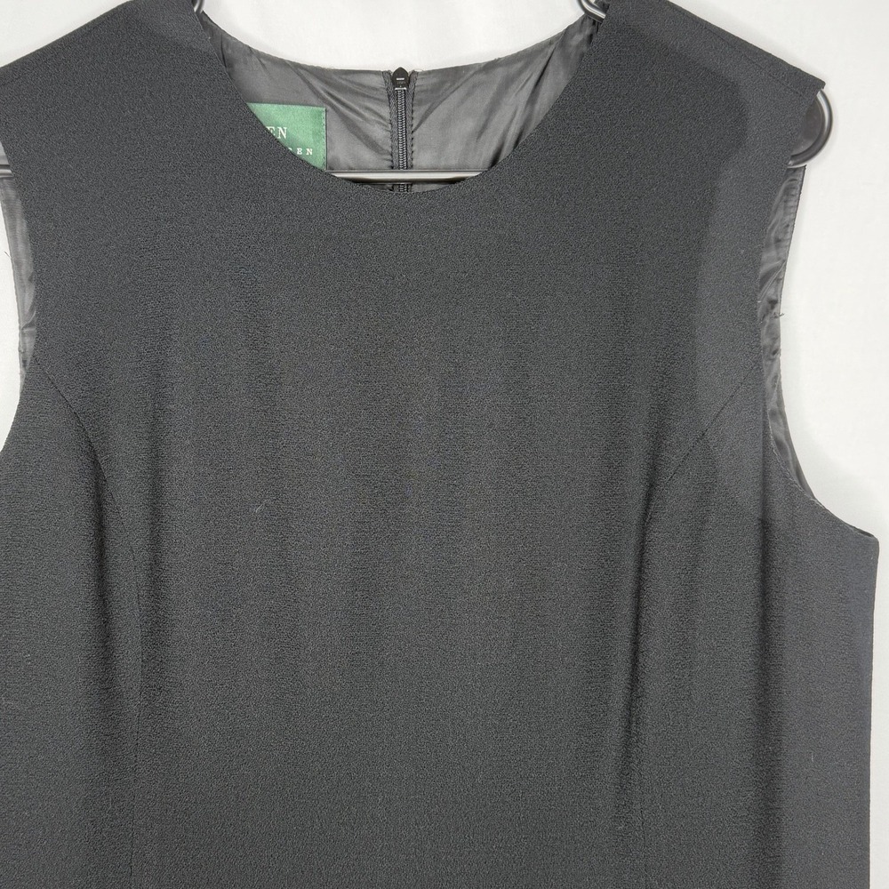 Lauren Ralph Lauren Black 100% Wool Sleeveless MIDI Sheath Dress Women's 14 USA - Picture 8 of 8